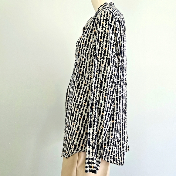 Betabrand Womens Long Sleeves Button-Down Blouse Career Academia Blue White XL - Picture 5 of 9